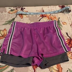 5/$3 Justice Purple and Gray Athletic Shorts with Breathable Mesh